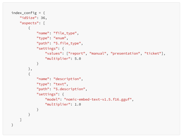 Code sample configuring different multipliers